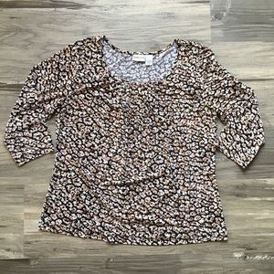 Chicos Top 3/4 Sleeve Blouse Shirt Earth Tones 3